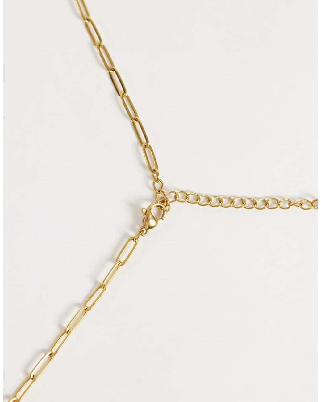 ASOS Metallic Asos Design Curve Chain Necklace With Paperchain Links