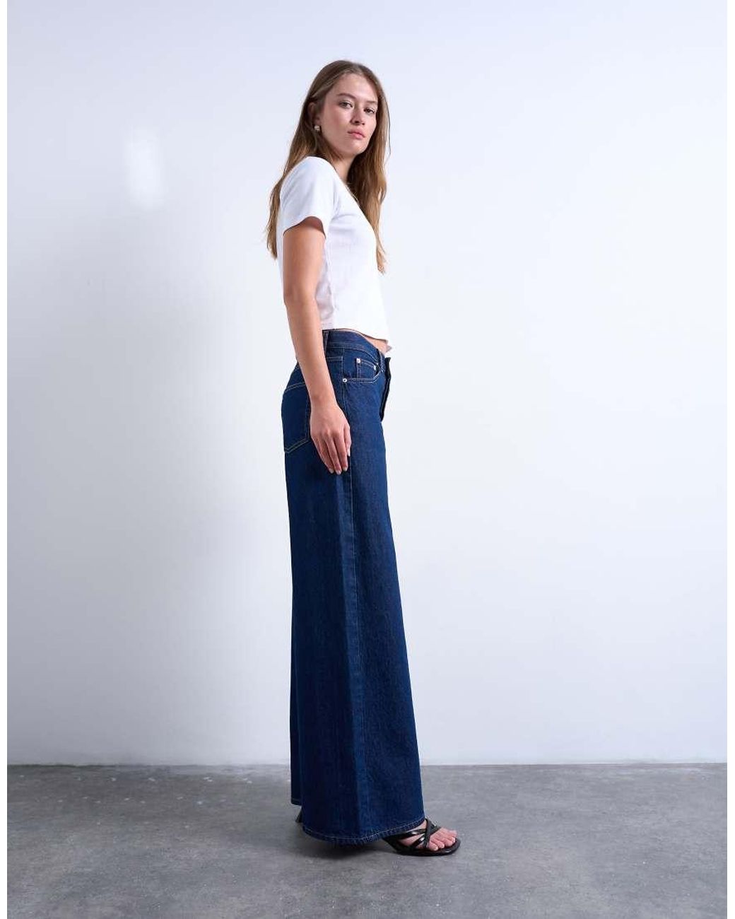TOPSHOP Blue Horizon Wide Leg Jeans