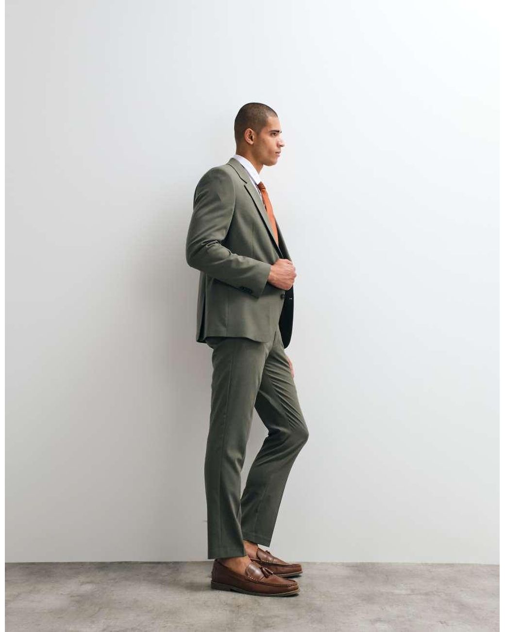 ASOS Green Slim Suit Trousers for men