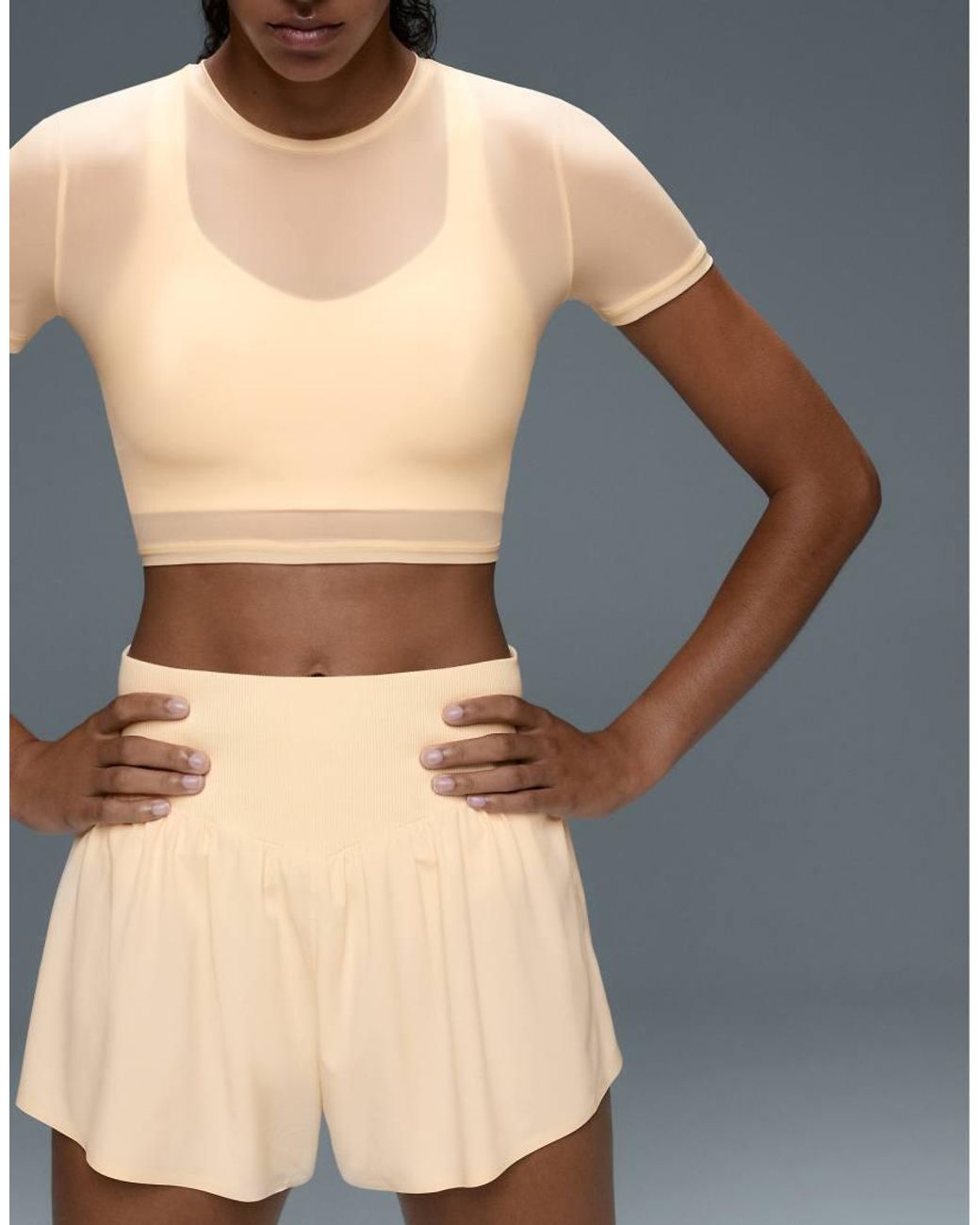 Oysho White High-Rise Seamless Technical Shorts