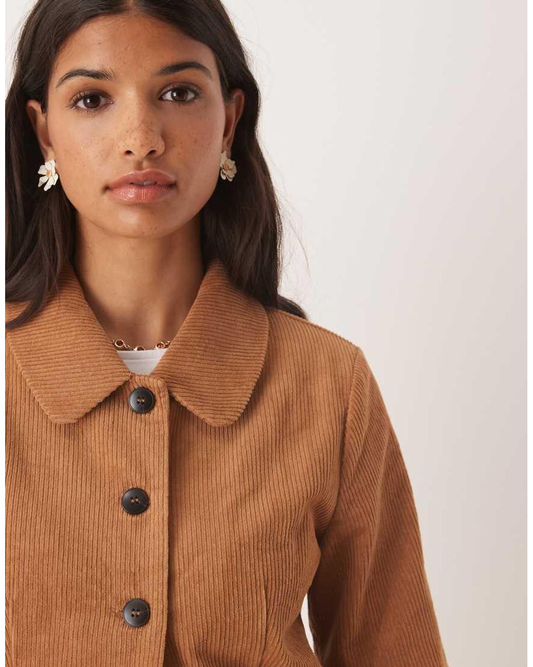 Glamorous Brown Crop Cord Jacket