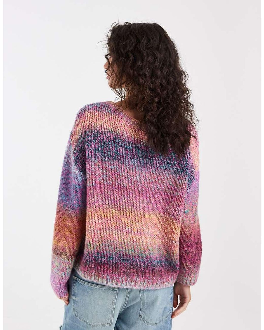 ASOS Purple Knitted Off Shoulder Slouchy Jumper