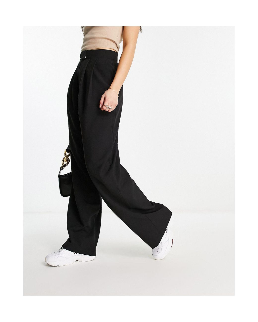 Pantalon large à plis ASOS en coloris Noir | Lyst