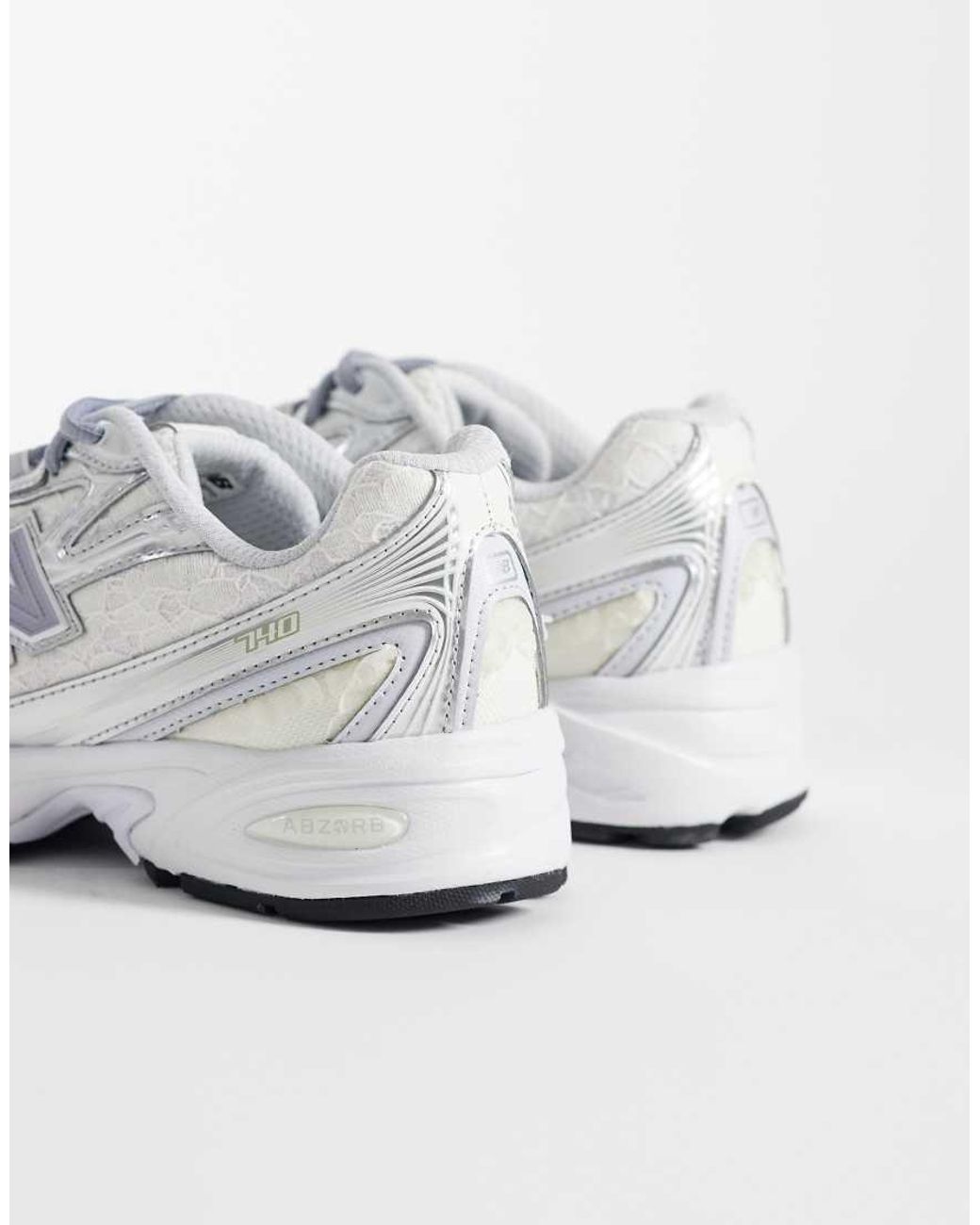 New Balance White 740 Lace Trainers