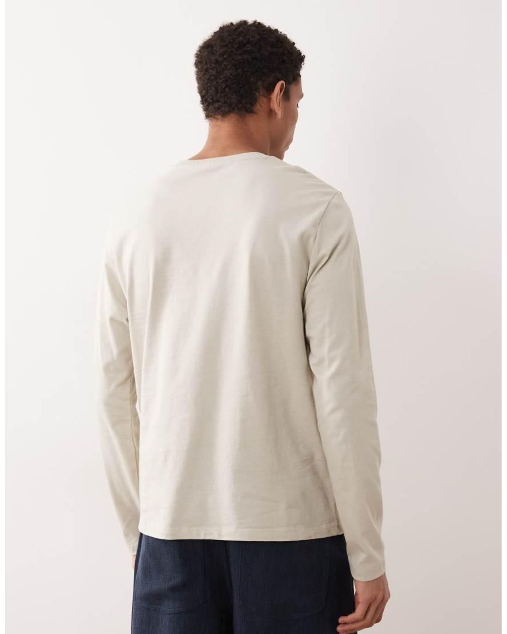 ASOS White Essentials Regular Fit Long Sleeve T-shirt for men