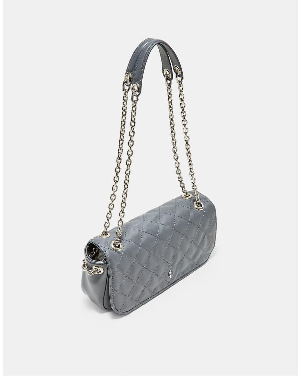 Stradivarius Gray Logo Chain Crossbody Bag