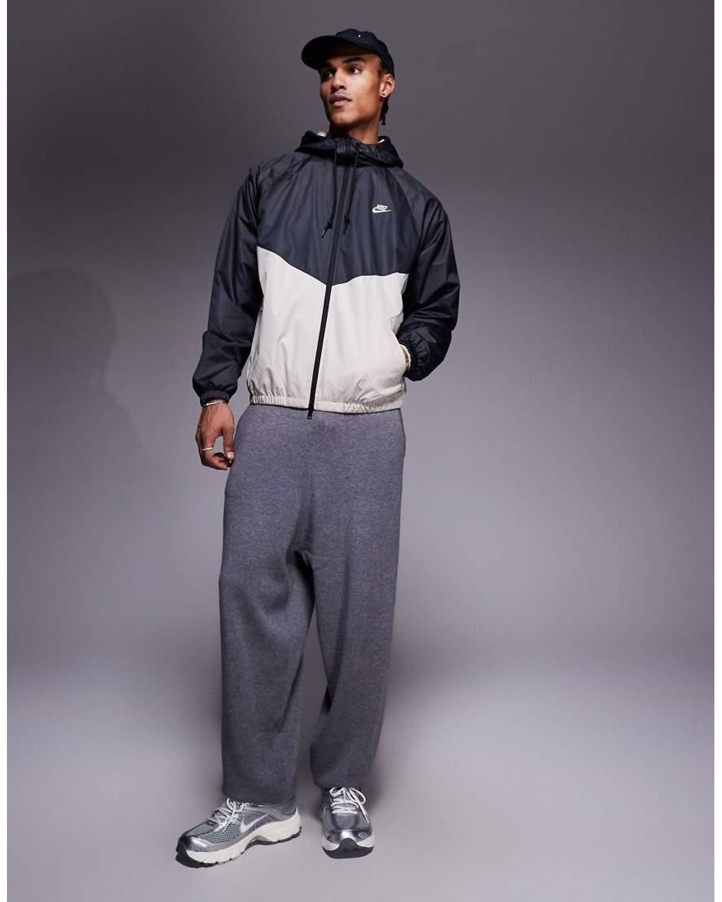 Chaqueta De Chándal Negra Y Gris Windrunner De Nike de hombre de color Blue