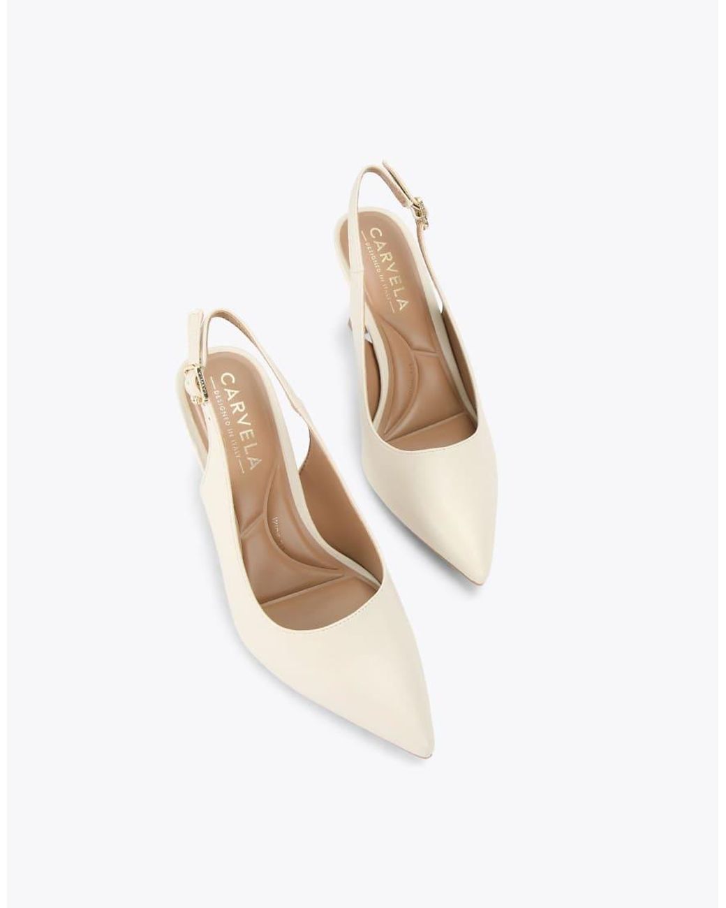 Carvela Kurt Geiger Natural Corletta Sling Wide Fit Heeled Shoes