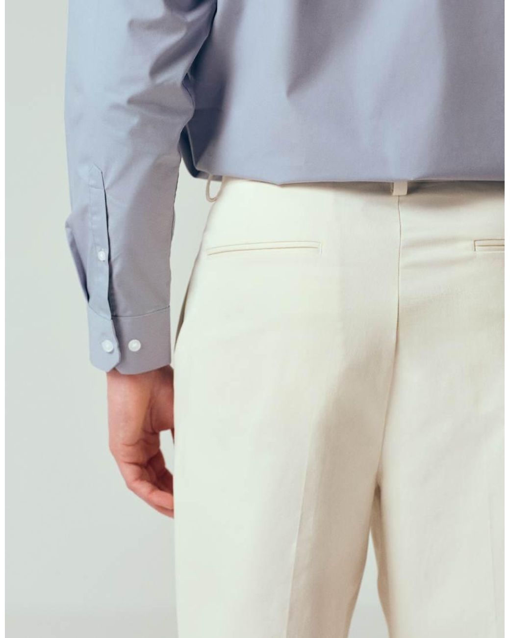 ASOS Blue Tailored Cotton Rich Relaxed Tapered Chino Trousers for men