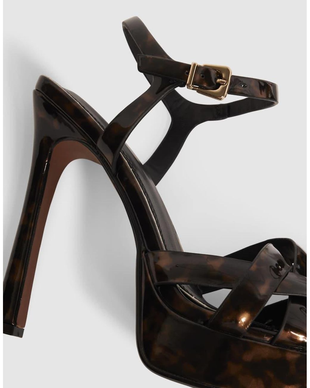 River Island Brown Shell Platform Heeled Sandals