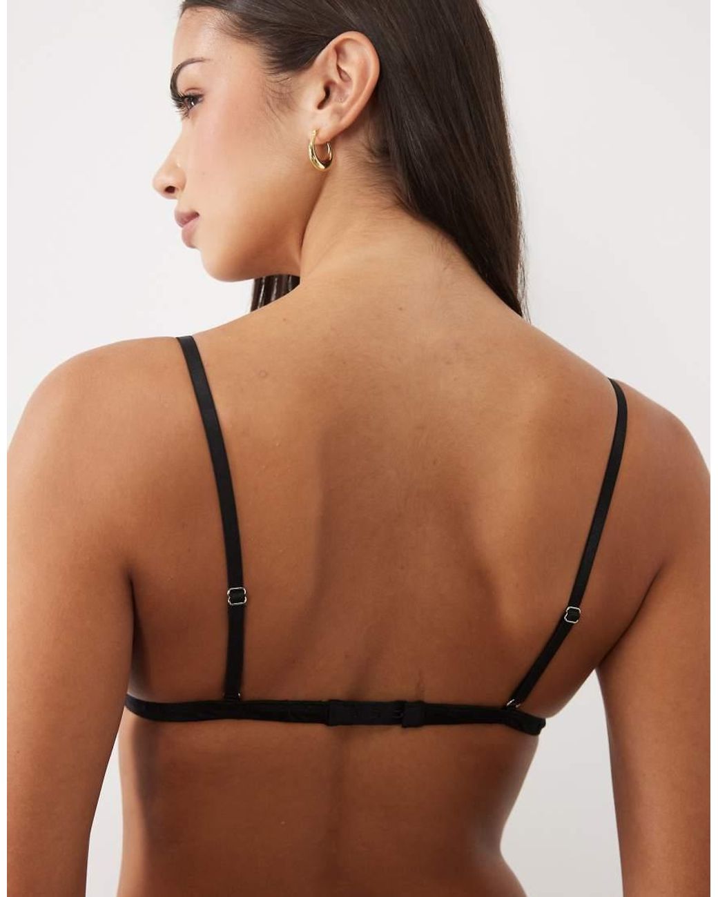 New Look Black Satin Triangle Bralette