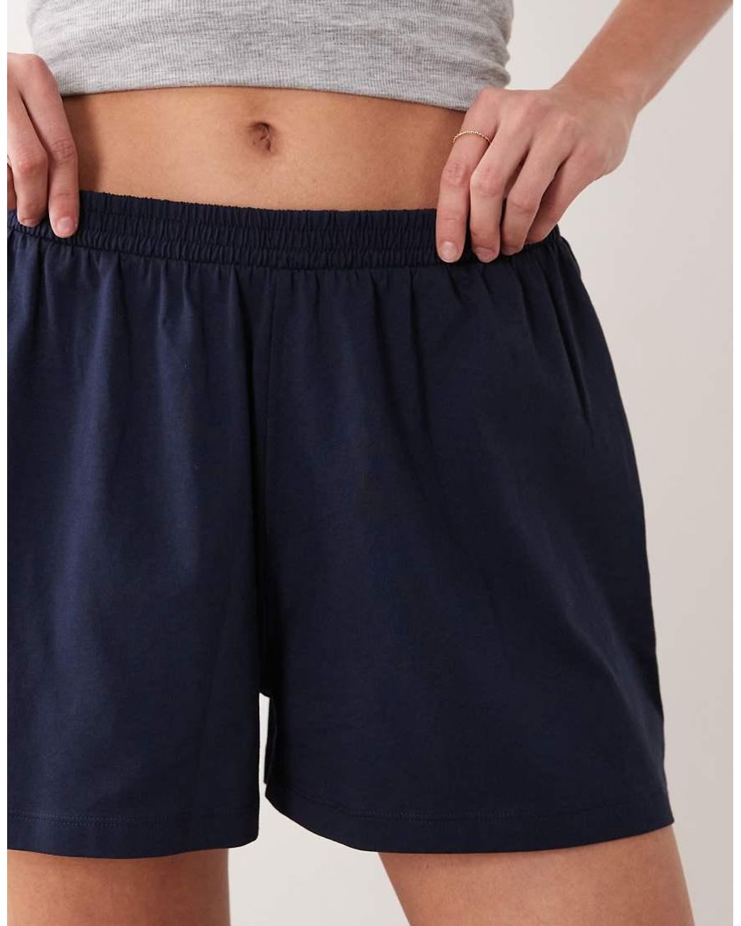 ASOS Blue Mix & Match Cotton Pyjama Flippy Short