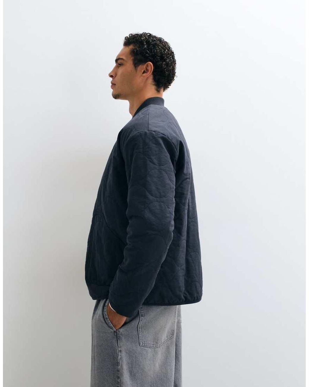 Stan Ray Blue Quilted Chore Jacket for men