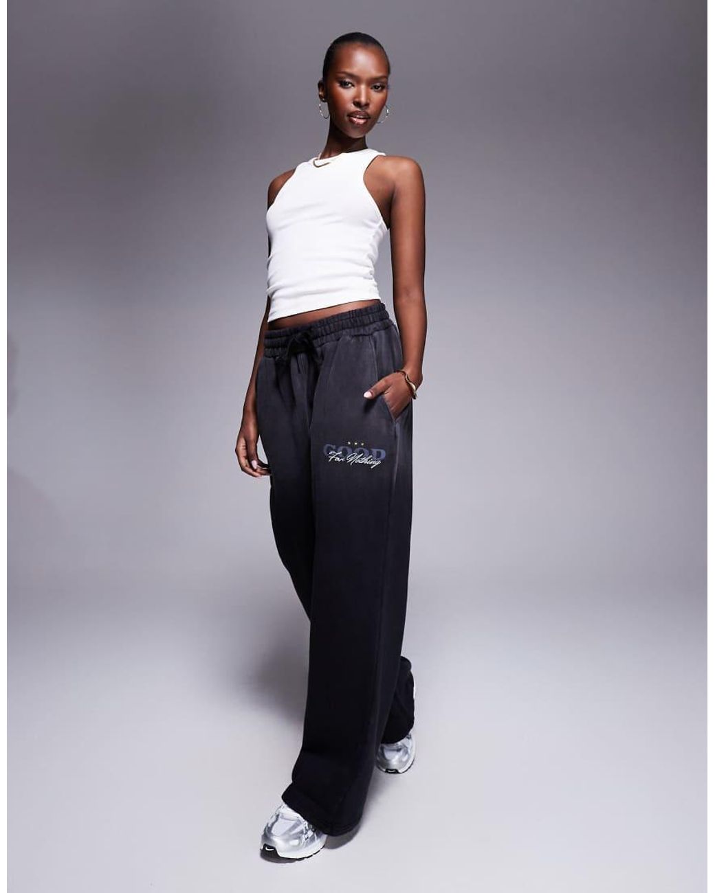 Good For Nothing Blue Wide Leg Relaxed Jogger