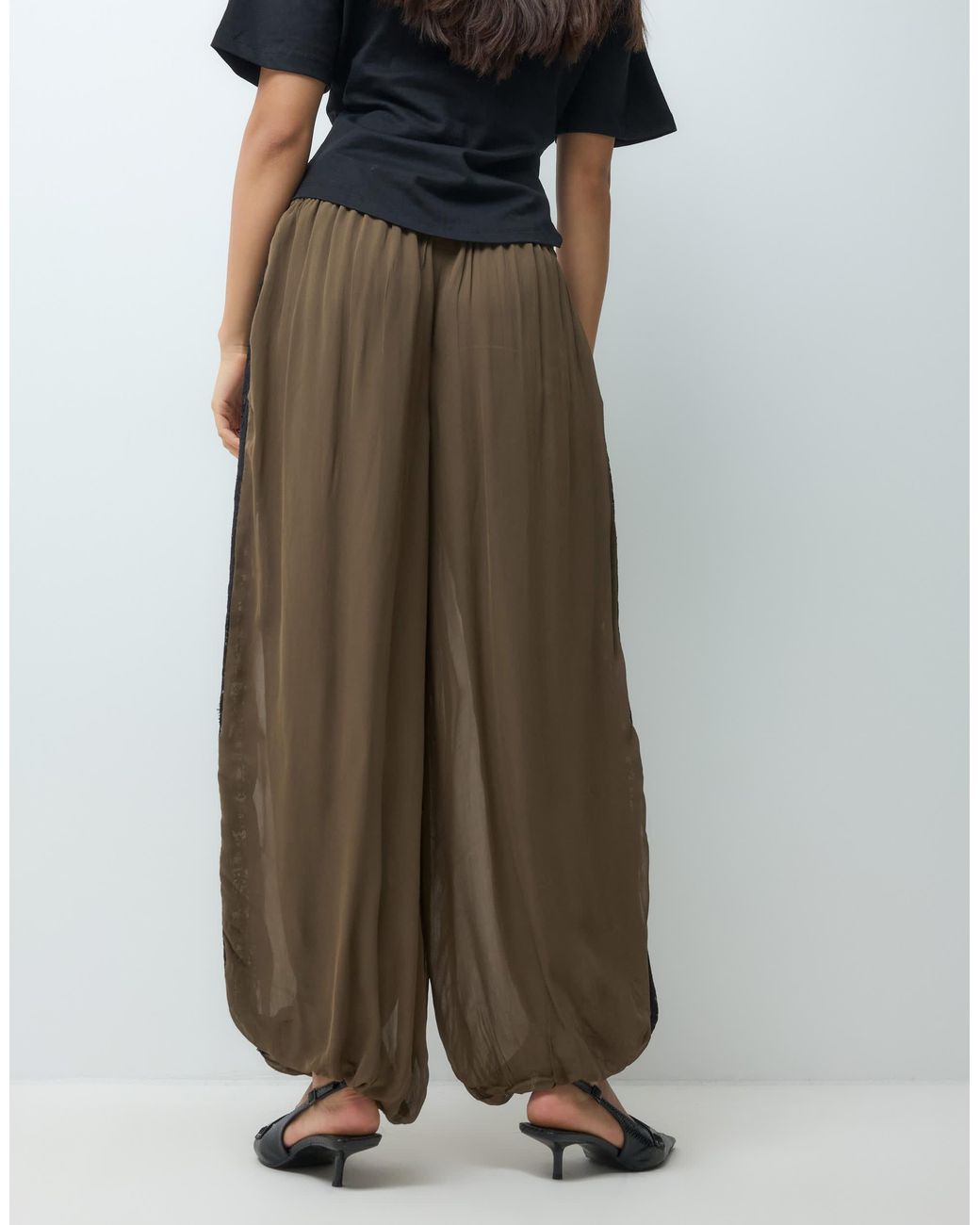 ASOS Brown Lace Insert Trousers