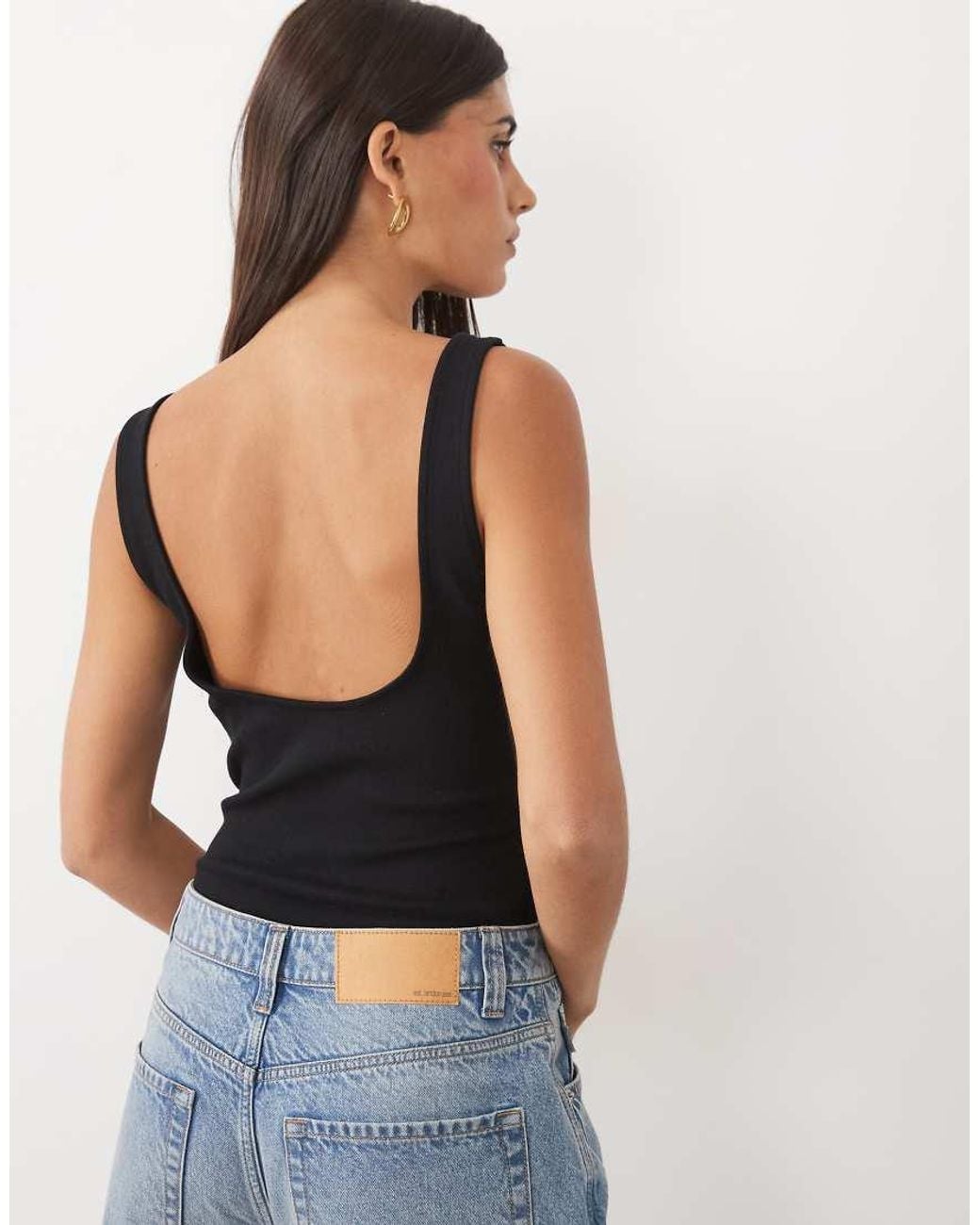 ASOS Blue Compact Cotton Scoop Neck Sleeveless Bodysuit