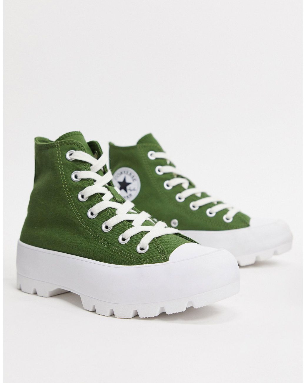 Converse – Chuck Taylor Hi – e Sneaker mit dicker Sohle in Grün | Lyst DE
