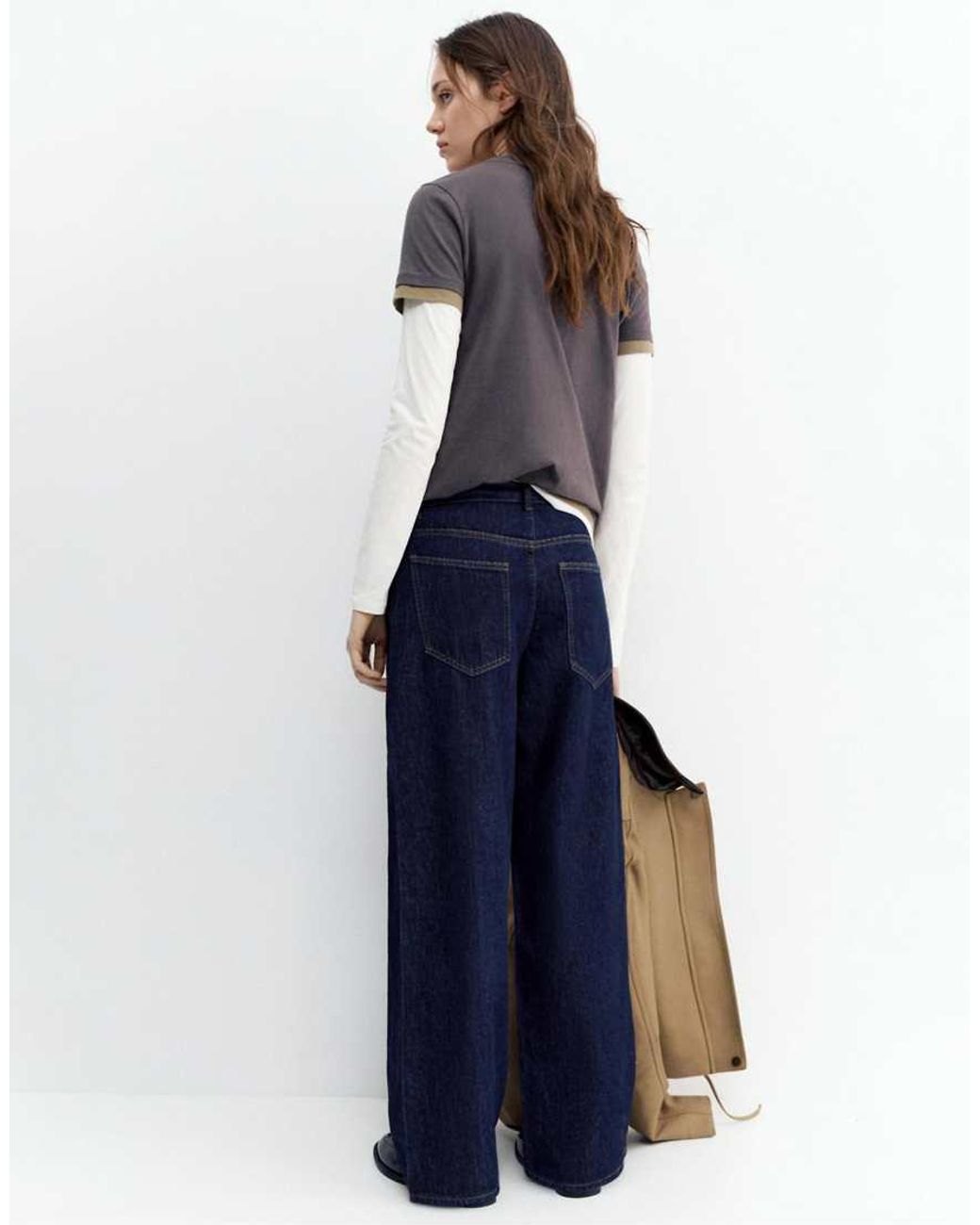 Pull&Bear Blue Low-Rise Barrel Jeans