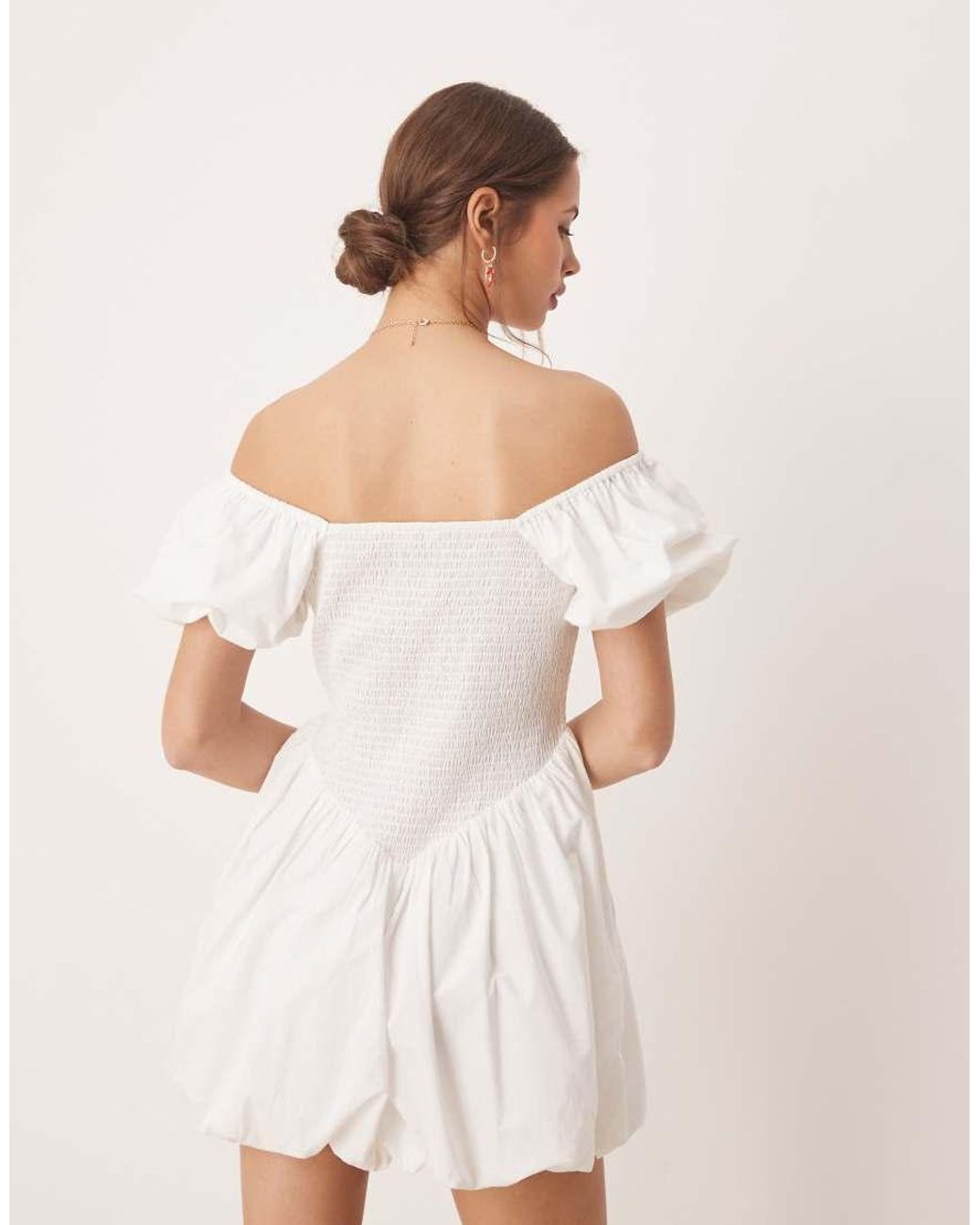 Miss Selfridge White Puffball Mini Dress