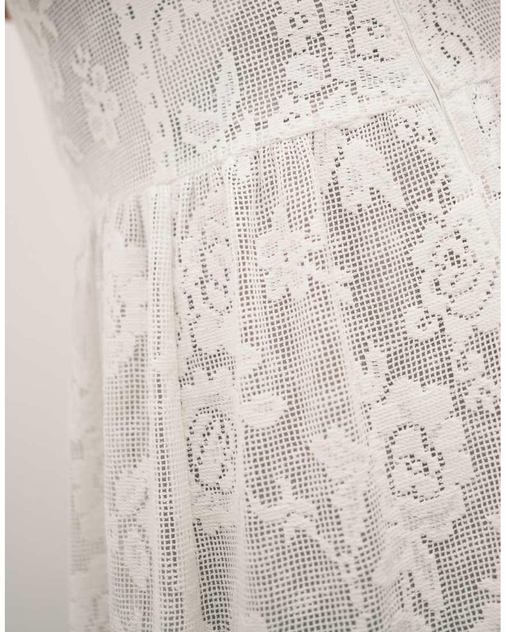 ASOS White Asos Design Curve Slash Neck All Over Lace Midi Dress