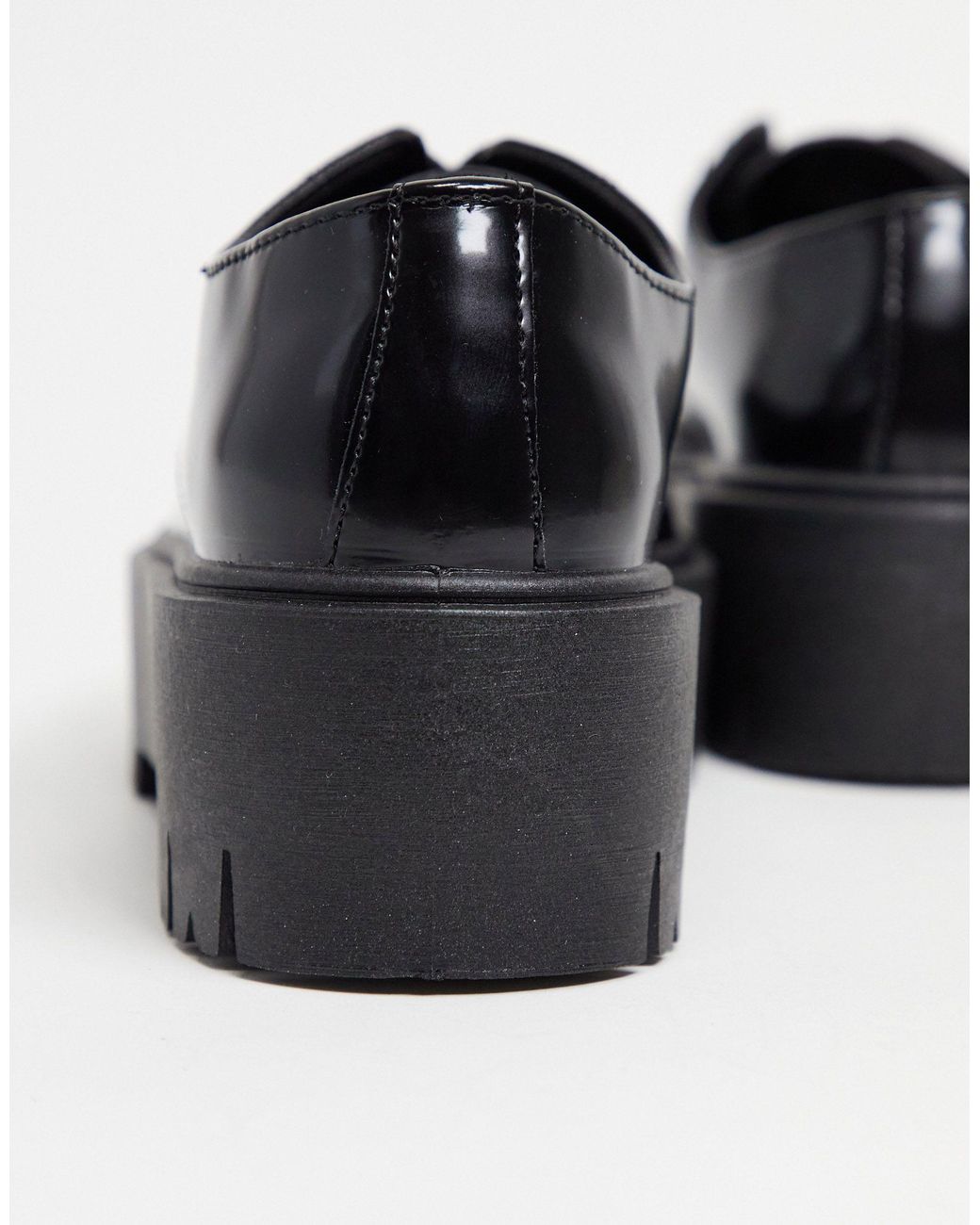 TOPSHOP Loafers Met Plateauzool En Veters in het Zwart | Lyst NL