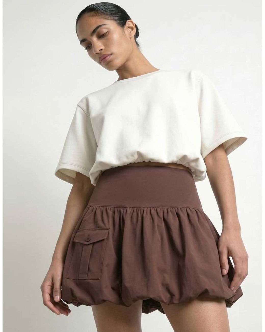 HYPEDROP Cropped T-Shirt in het White