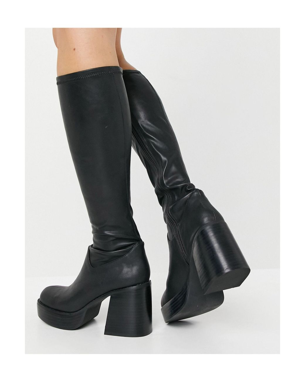 coconut chunky platform knee boots