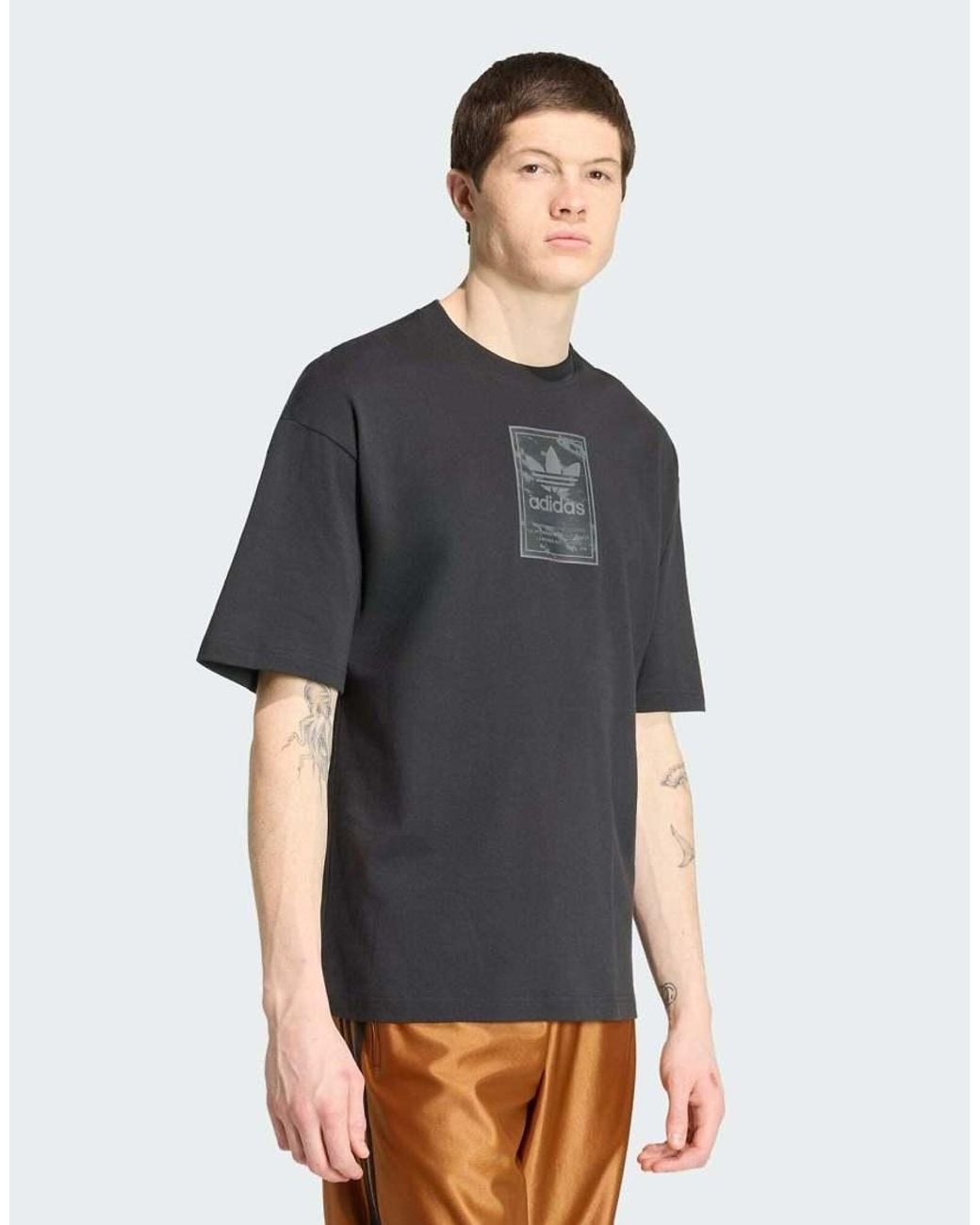 Adidas Originals Gray Camo Tee Tongue Label T-shirt for men