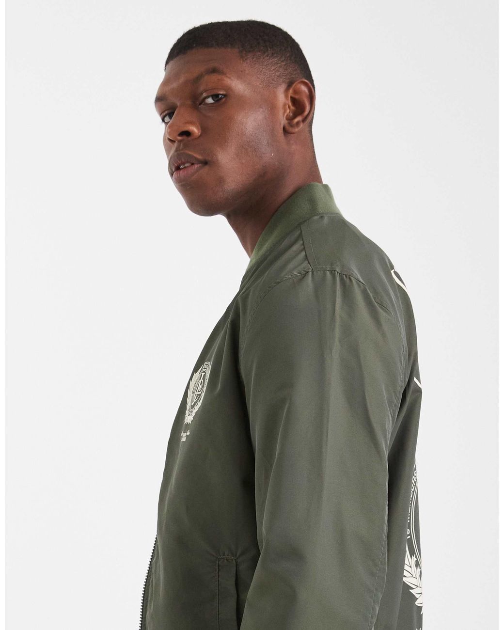 ASOS – leichte bomberjacke in Green für Herren