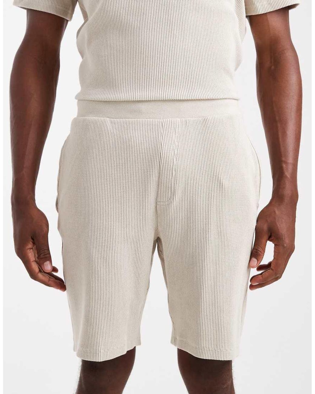 Only & Sons Natural Co-Ord Ribbed Jersey Short for men