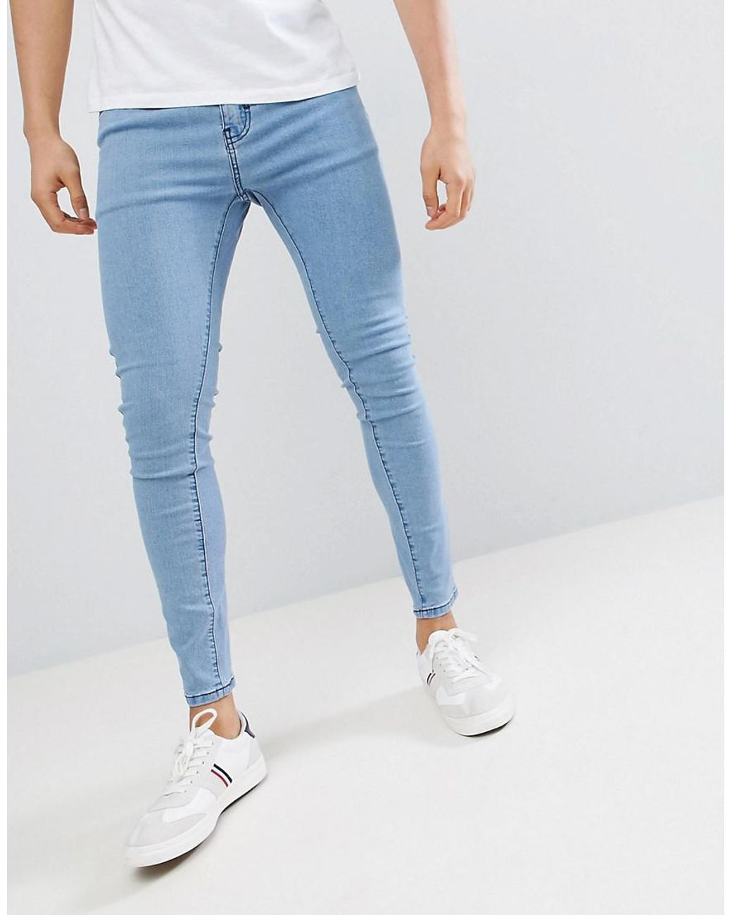Bershka Denim Super Skinny Jeans in Blue for Men | Lyst
