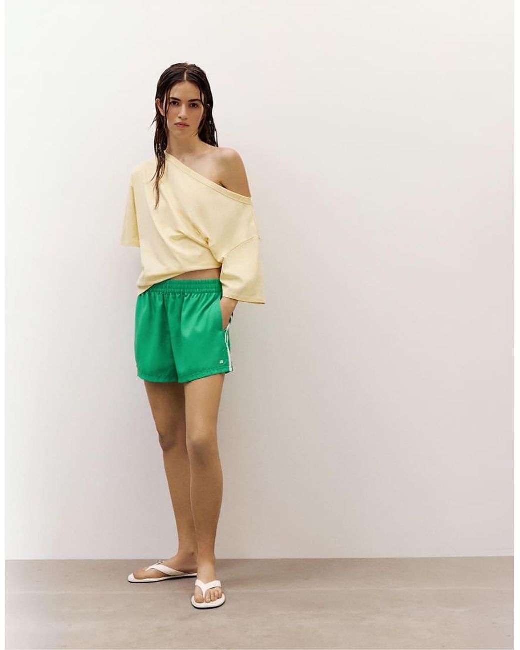 Pull&Bear Green Side-stripe Bermuda Shorts