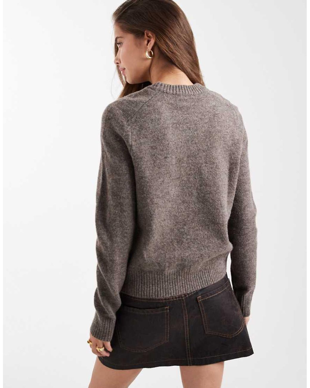 Mango Brown Teen Knit Sweater With Grommet Detailing