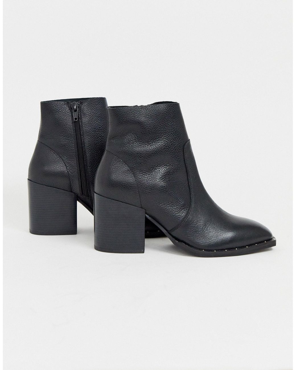 studded block heel boots