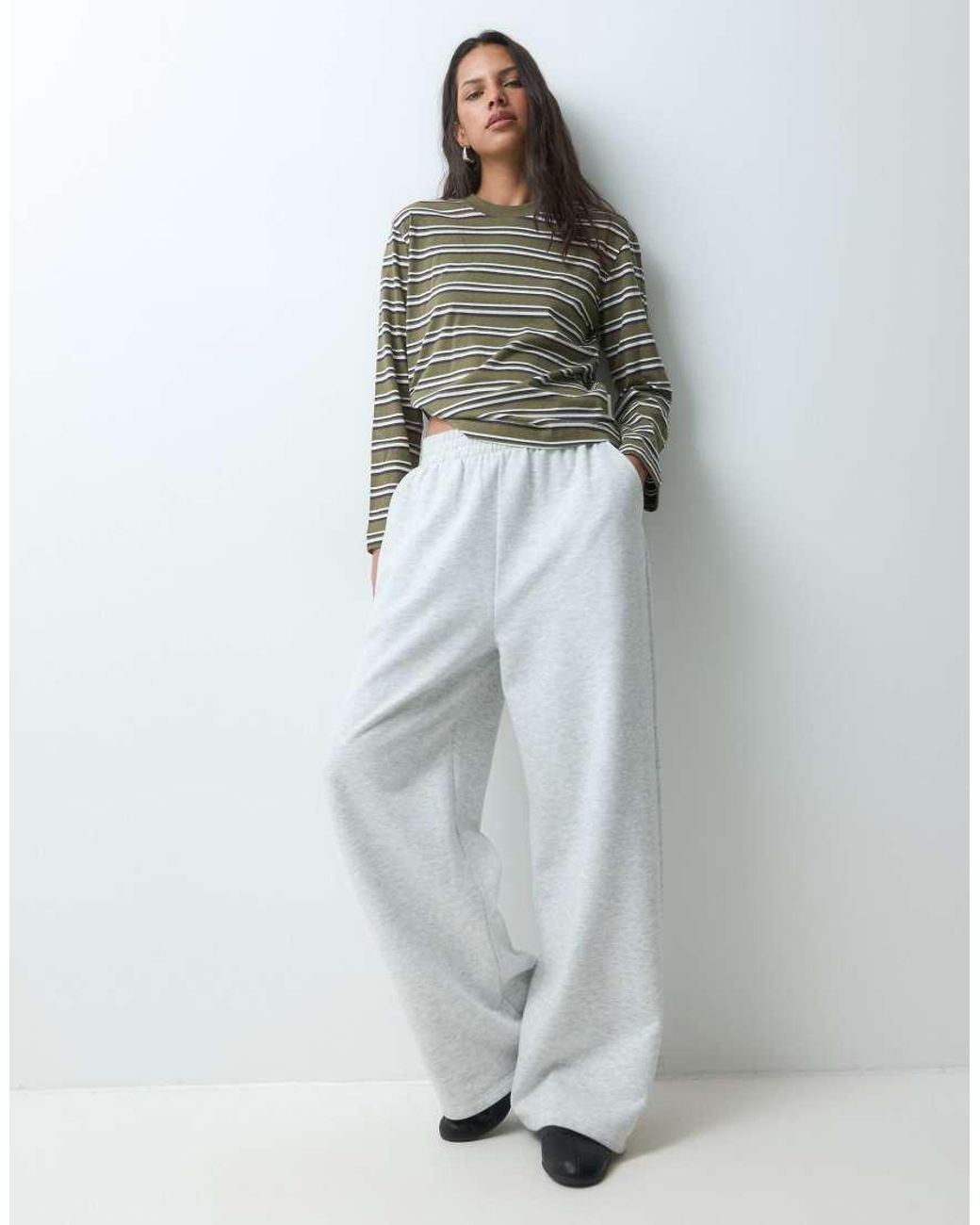 JJXX Gray Boxy Long Sleeve Tee