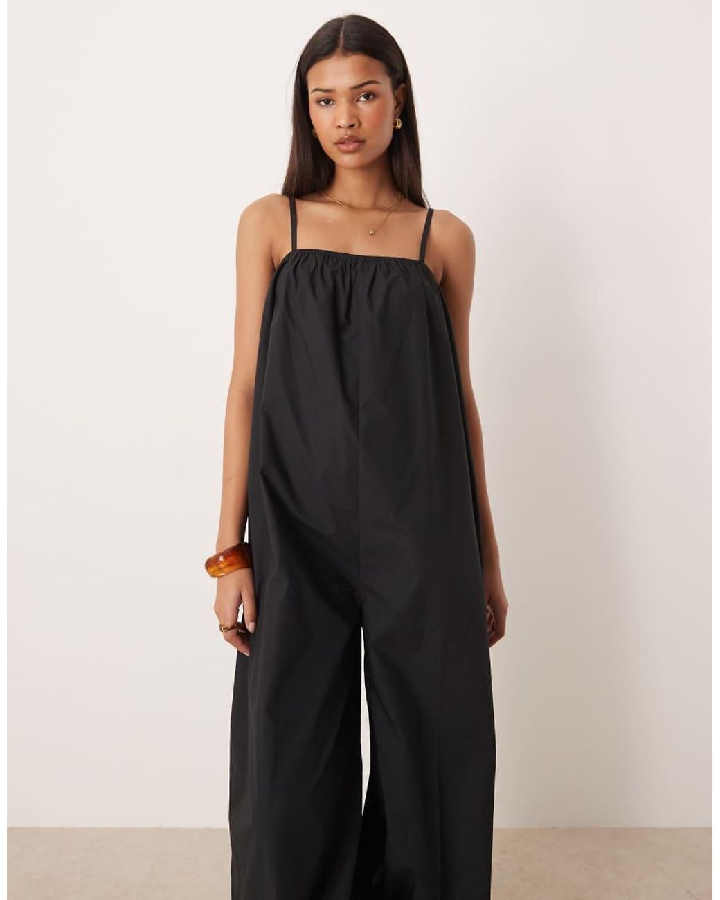 ASOS Black Balloon Leg Strappy Jumpsuit