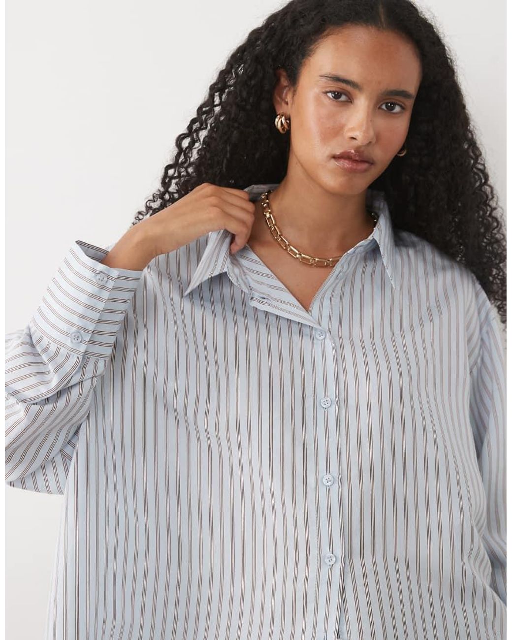 ASOS White Stripe Oversized Shirt