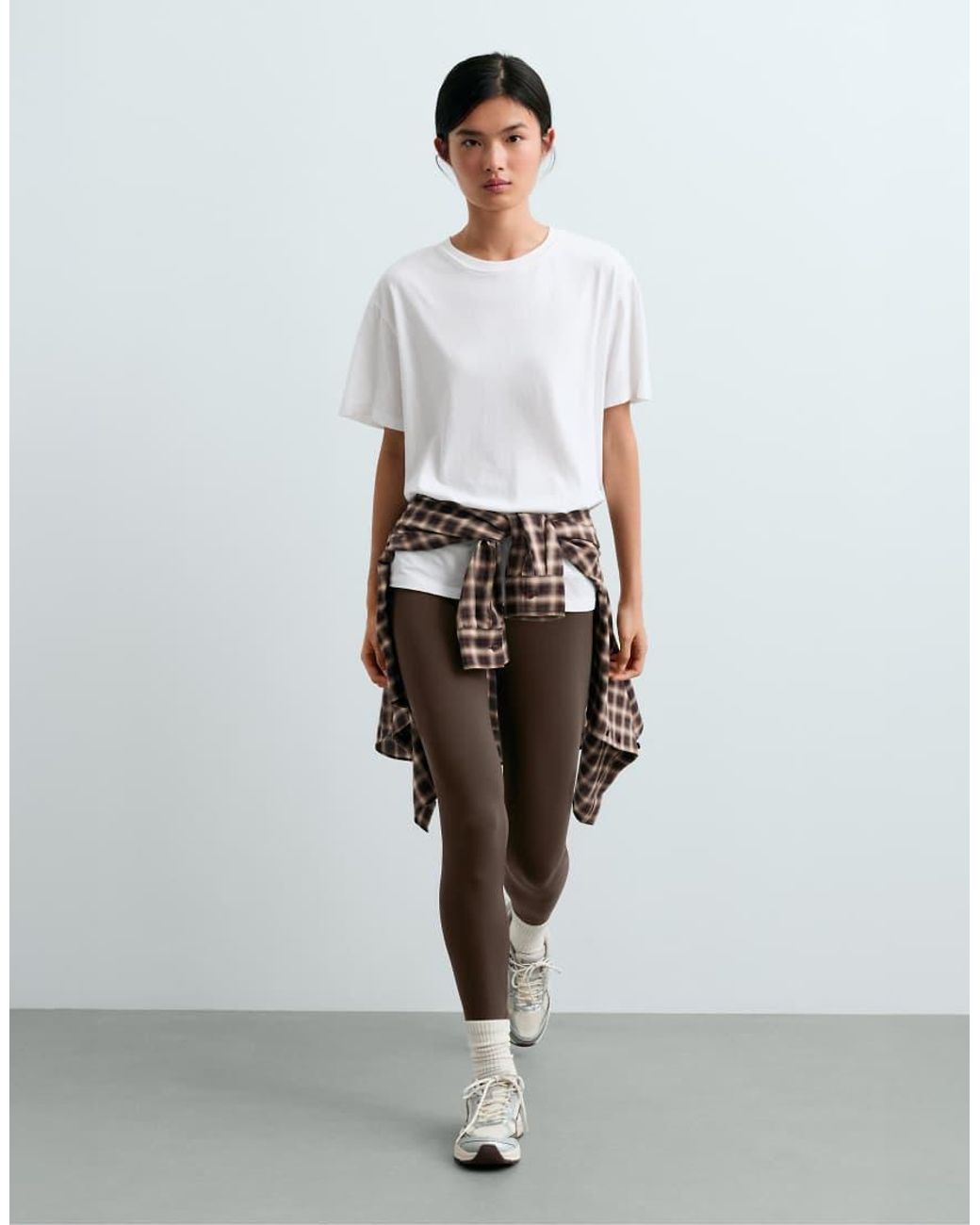 Oysho White Oversize Cotton-Blend Short-Sleeved T-Shirt