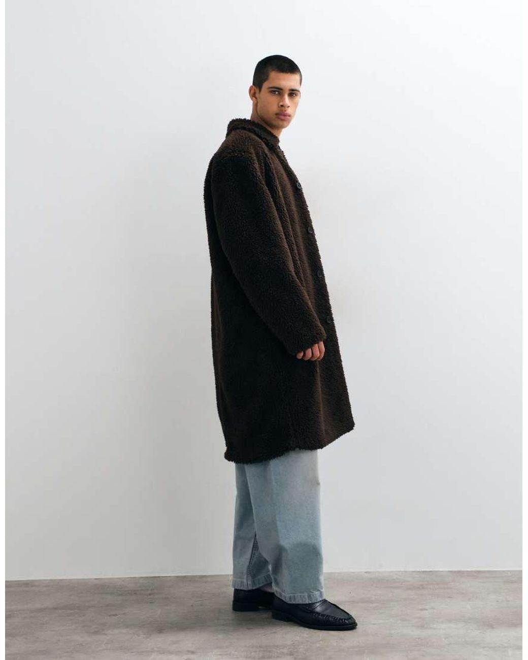 ASOS Blue Longline Overcoat for men