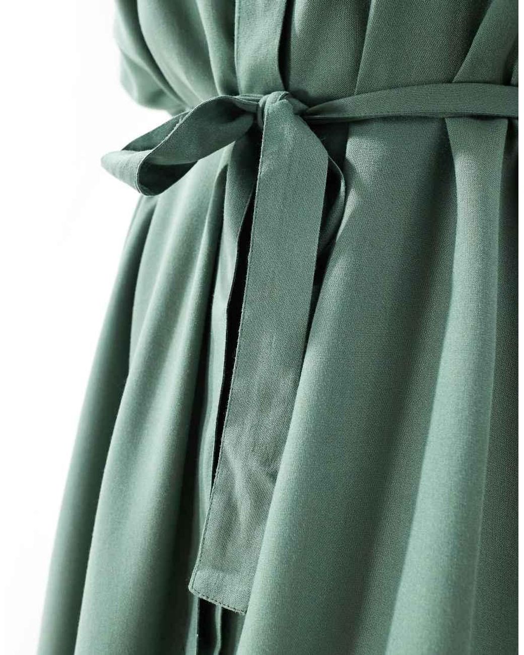 Vero Moda Green Shirt Midi Dress With Tie Belt
