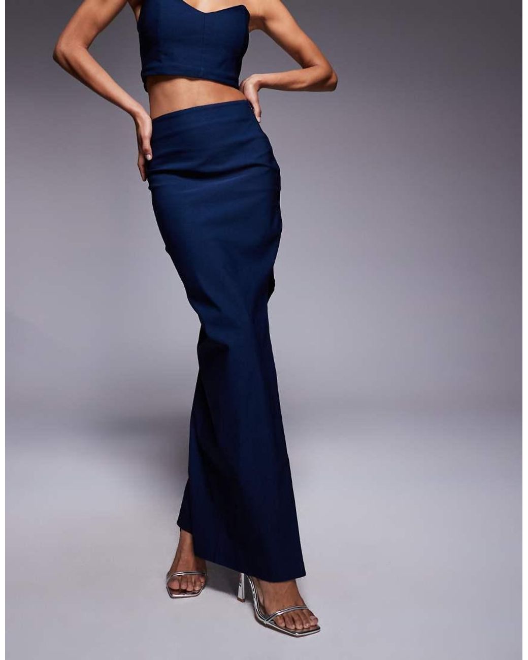 Vesper Blue Bodycon Maxi Skirt