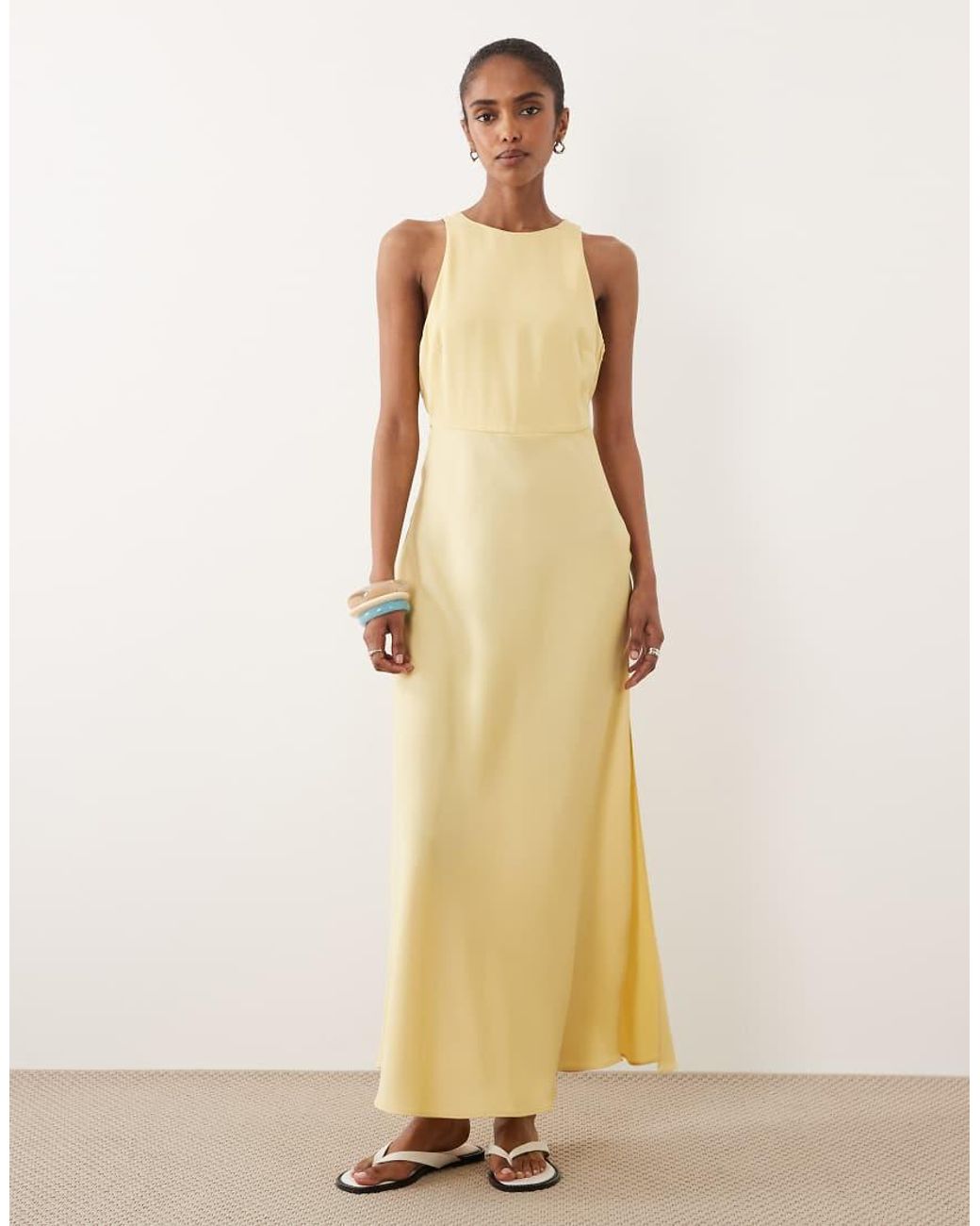 ARMANI EXCHANGE Natural Maxi Gold Chain Detail Dress