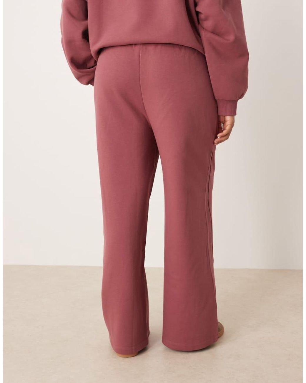 ASOS Red Asos Design Curve Premium Heavyweight 500gsm Seamed Wide Leg Sweatpants