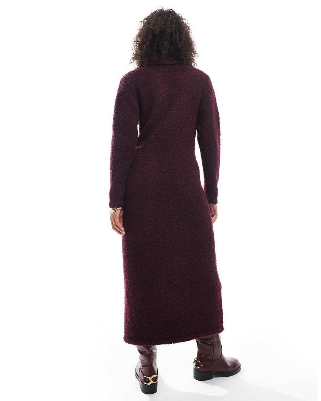 Native Youth Purple Soft Puff Knitted Polo Dress