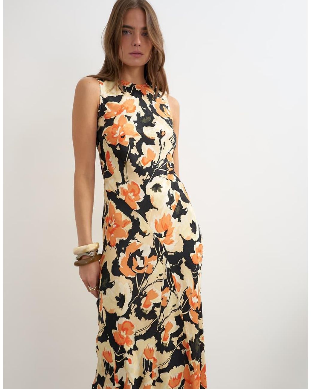 TOPSHOP Metallic Racer Neck Maxi Dress