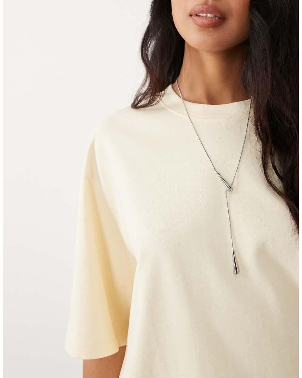 Gina Tricot White Short Sleeve Oversized T-shirt