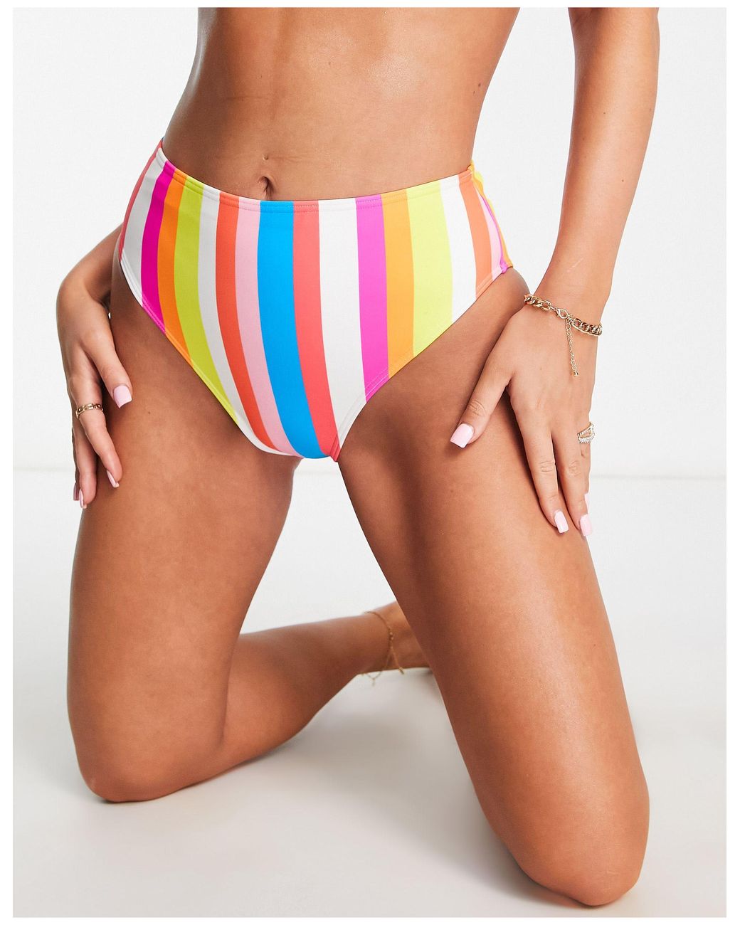 Figleaves High Waisted Bikini Bottoms in Blue Lyst