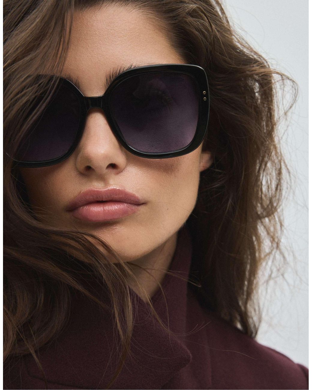 Stradivarius Blue Große eckige sonnenbrille