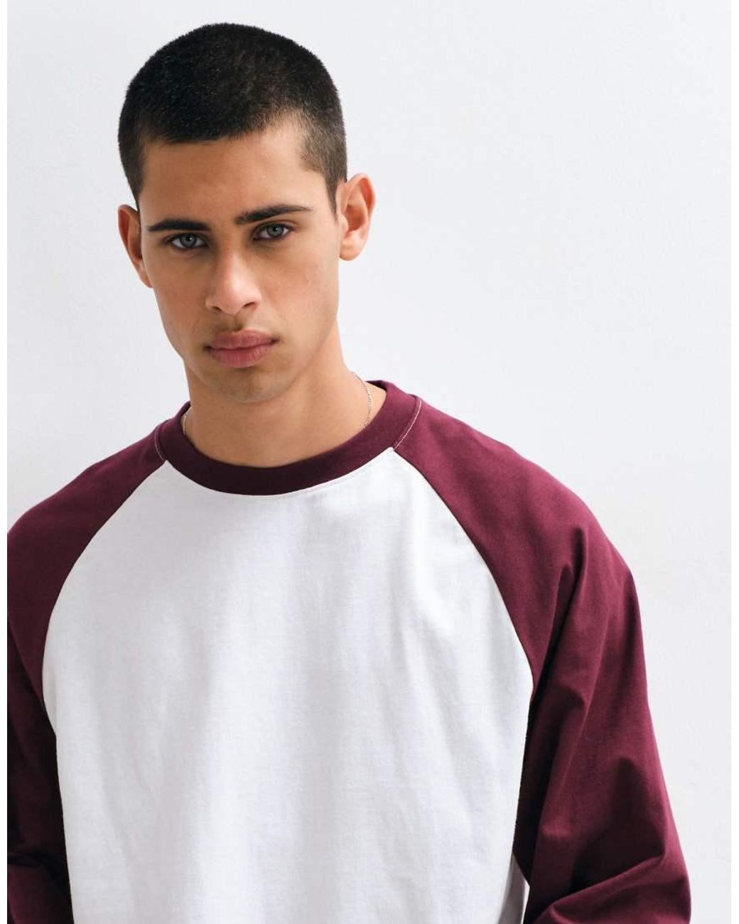 ASOS White Boxy Oversized Long Sleeve Raglan T-shirt for men