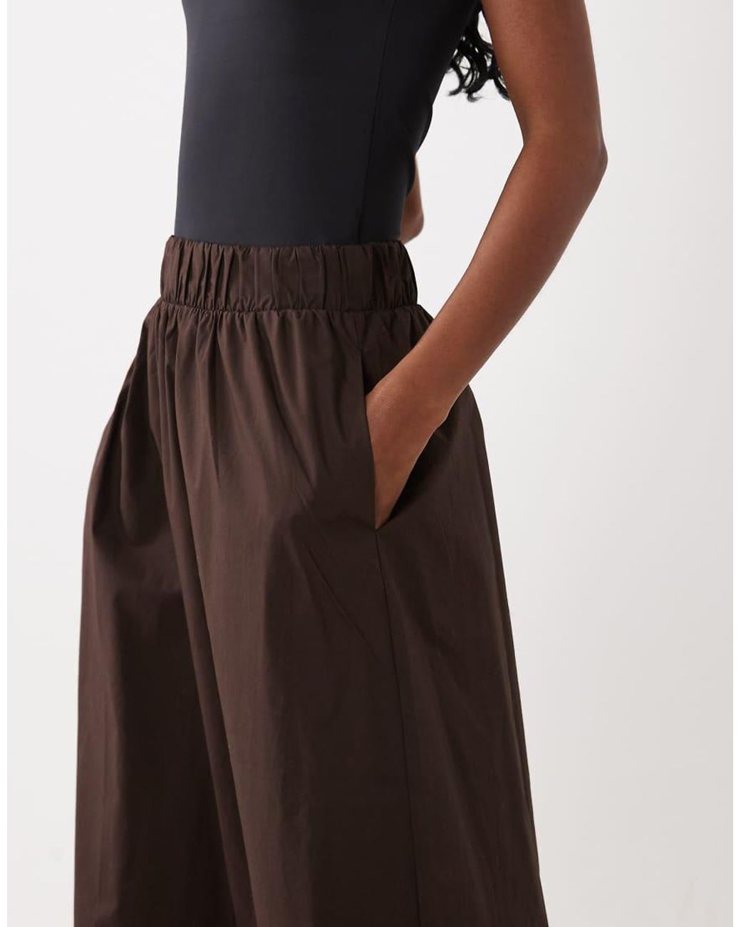 Vila White Cotton Midi Skirt